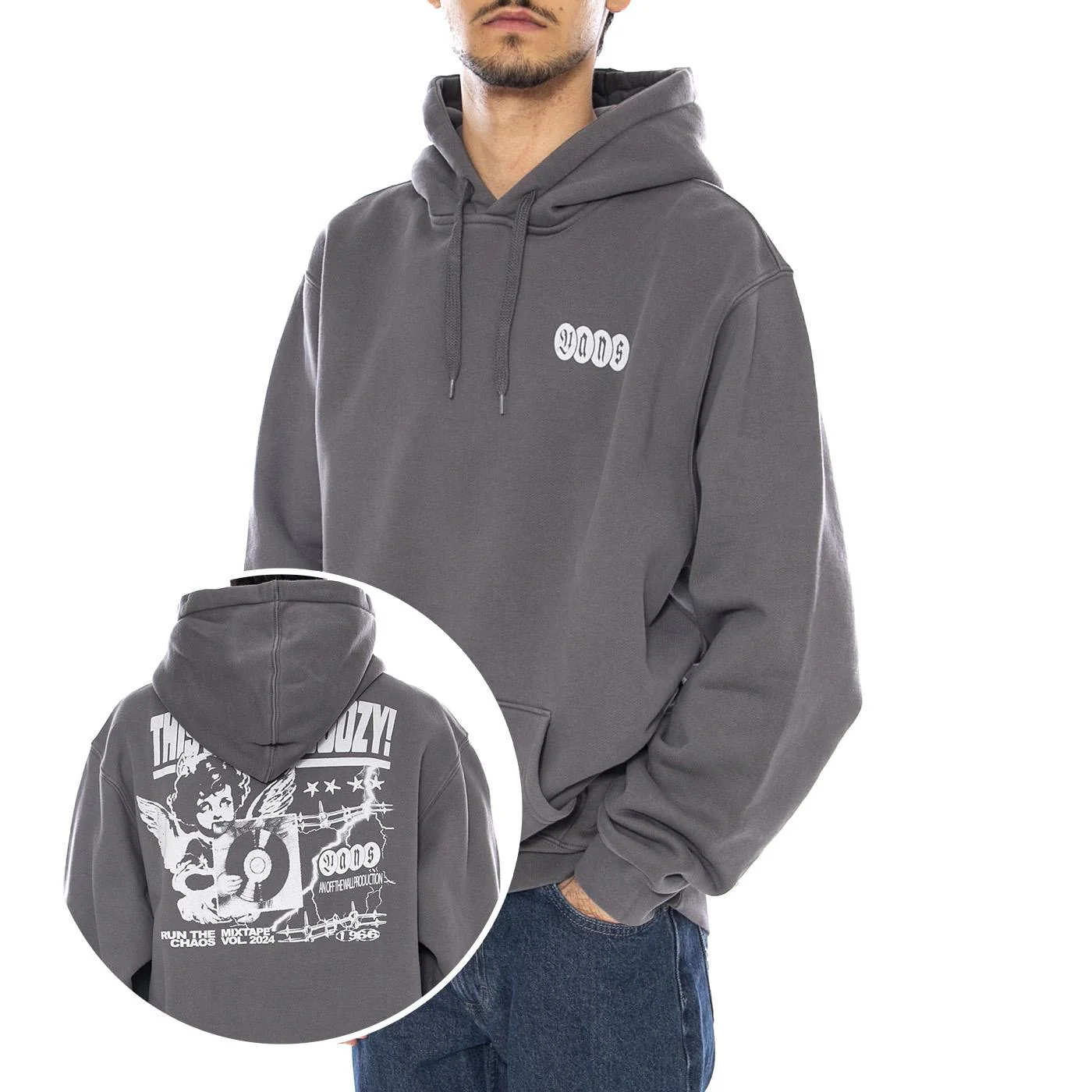 Earthbound Loose PO Fleece -- VANS Men's Grey Hoodie