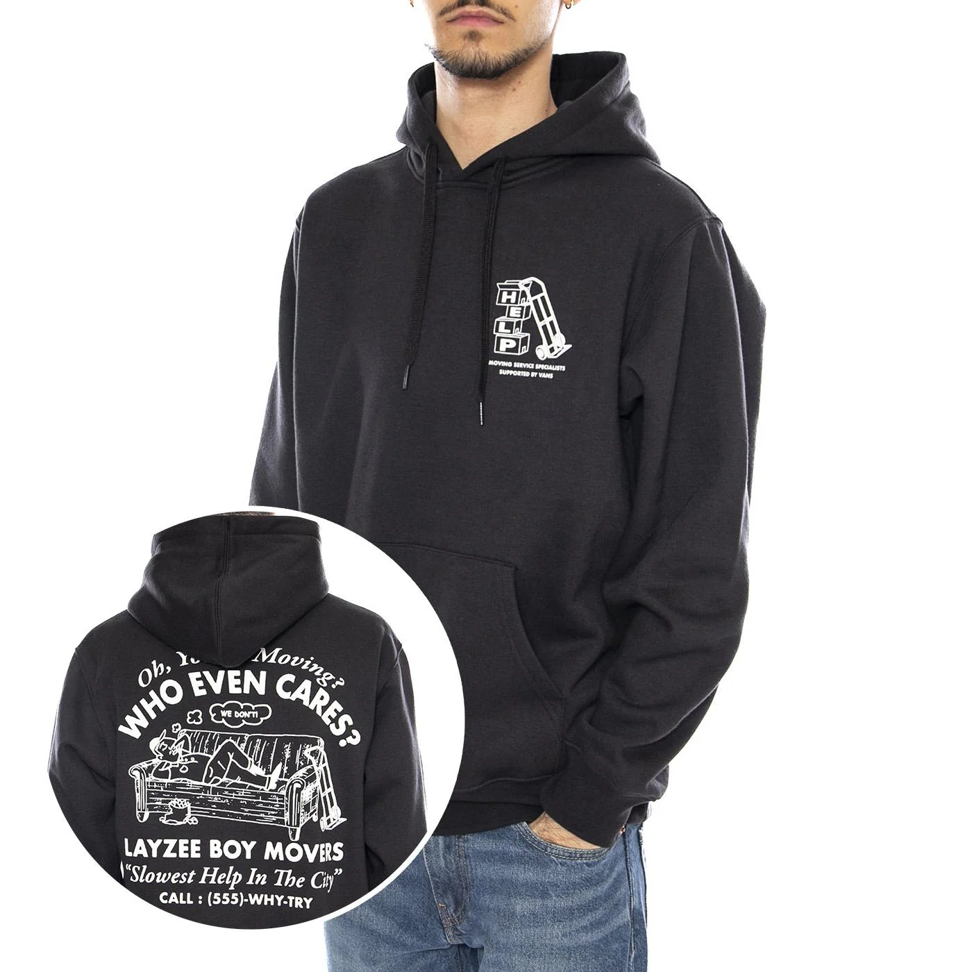 Moving Co Pullover Vans Black -- Black Men's Hoodie VANS