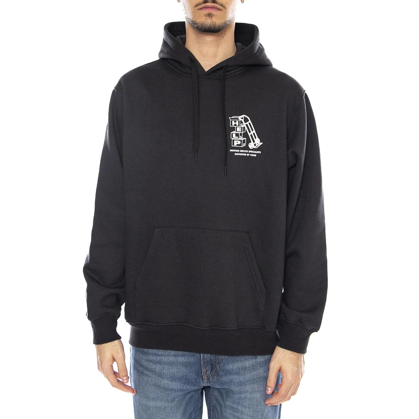 Moving Co Pullover Vans Black -- Black Men's Hoodie VANS - Image 2