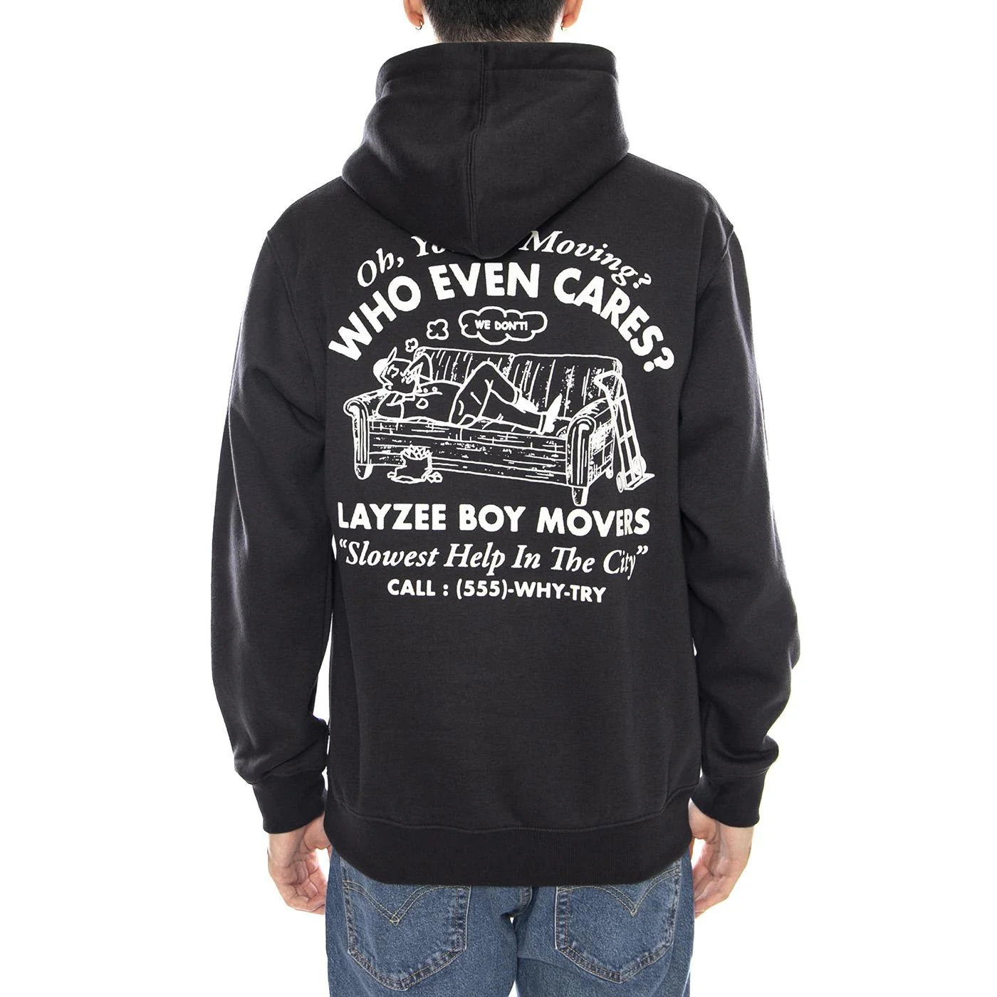 Moving Co Pullover Vans Black -- Black Men's Hoodie VANS - Image 3