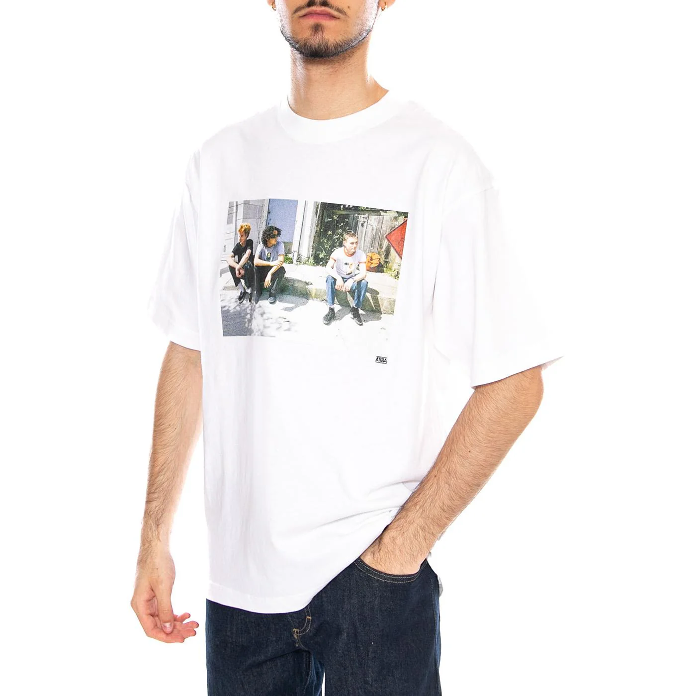 Skate Atiba Haze Curb Crew SS White - Men's Crew Neck T-Shirt White Men's VANS