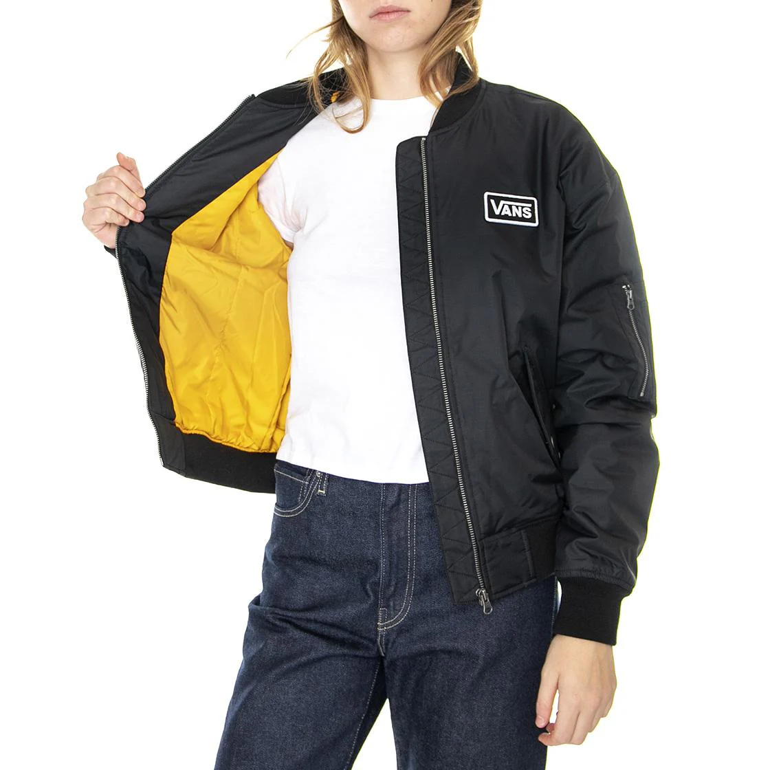 Womens Crew Pilot Jacket Black - Image 4