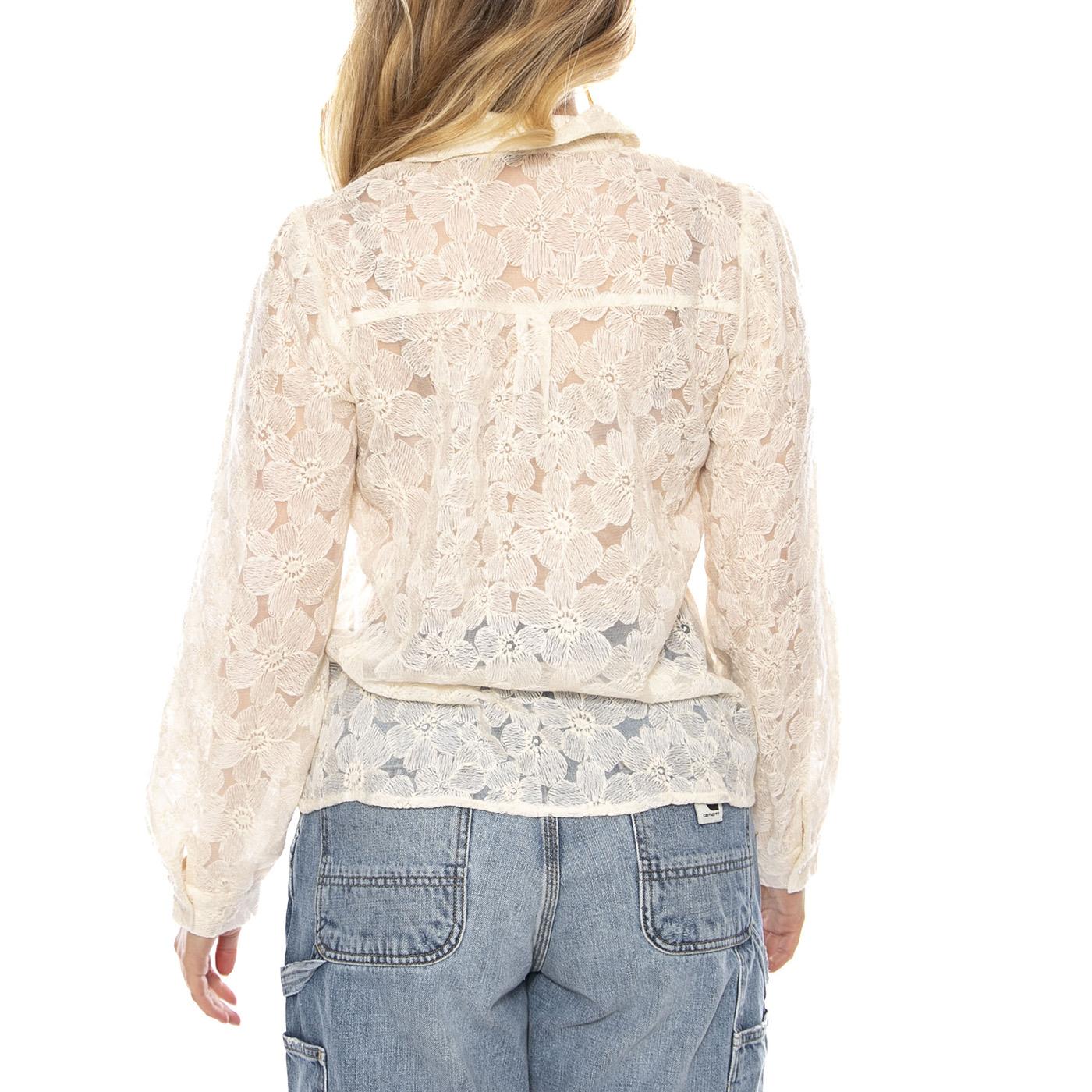 Camisa con Encaje Floral -- Shirt Woman White Woman WILD PONY - Image 3