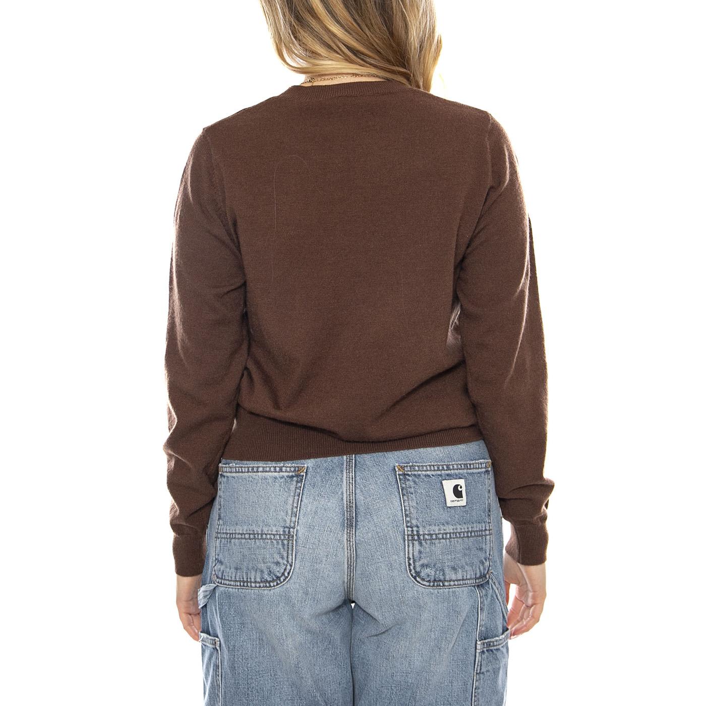 Jersey Punto con Aplique Joya -- Women's Brown Sweater WILD PONY - Image 3