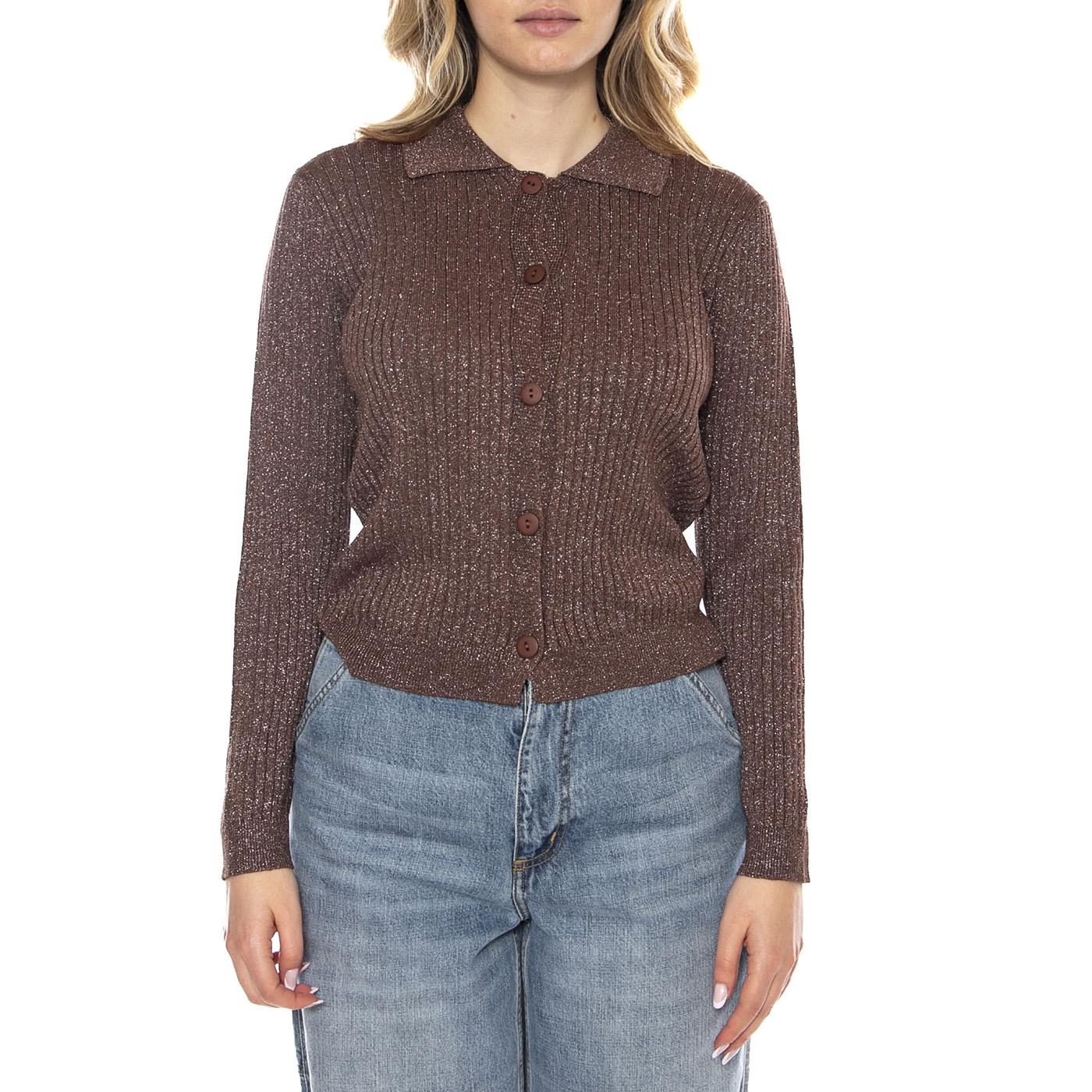 Knit Cardigan -- Cardigan Women Brown Women WILD PONY - Image 2