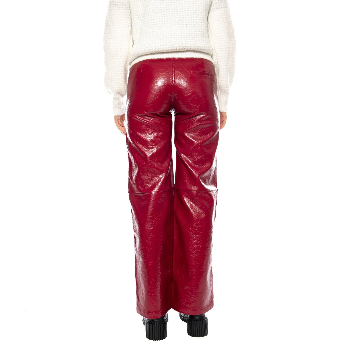 Pantalon Recto Cuero SintƩtico -- Women's Trousers Red Women WILD PONY - Image 3