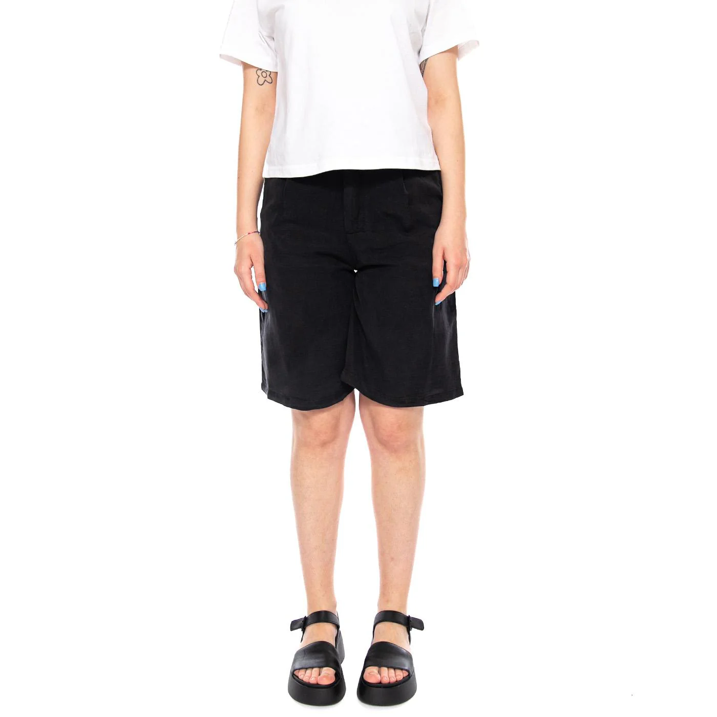 SHORT TIRO ALTO NEGRO - Bermuda Donna Neri Donna WILD PONY - Image 2