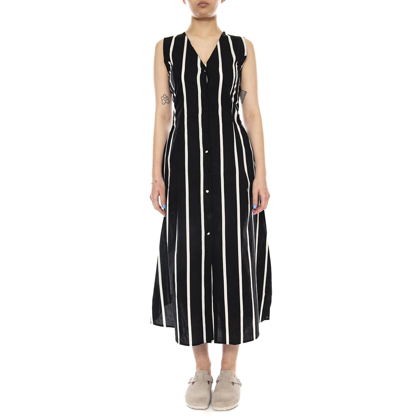 VESTIDO MIDI CON ESTAMPADO GRIMAUD BLACK - Abito Donna Midi Nero  Donna WILD PONY - Image 2