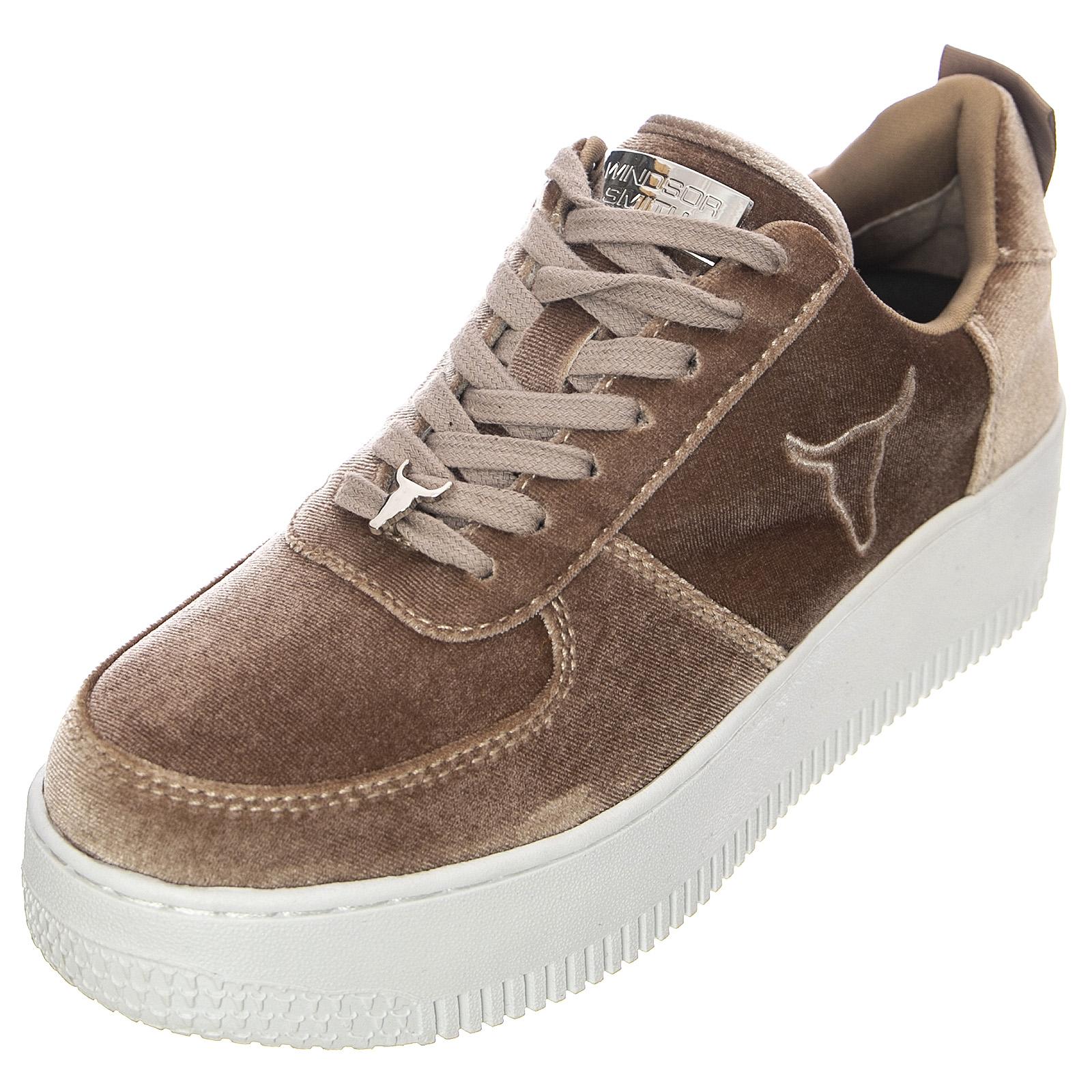 Womens Racer Shoes - Tauvelvet - Women's Brown Low-Profile Lace-Up Shoes Women WINDSOR SMITH
