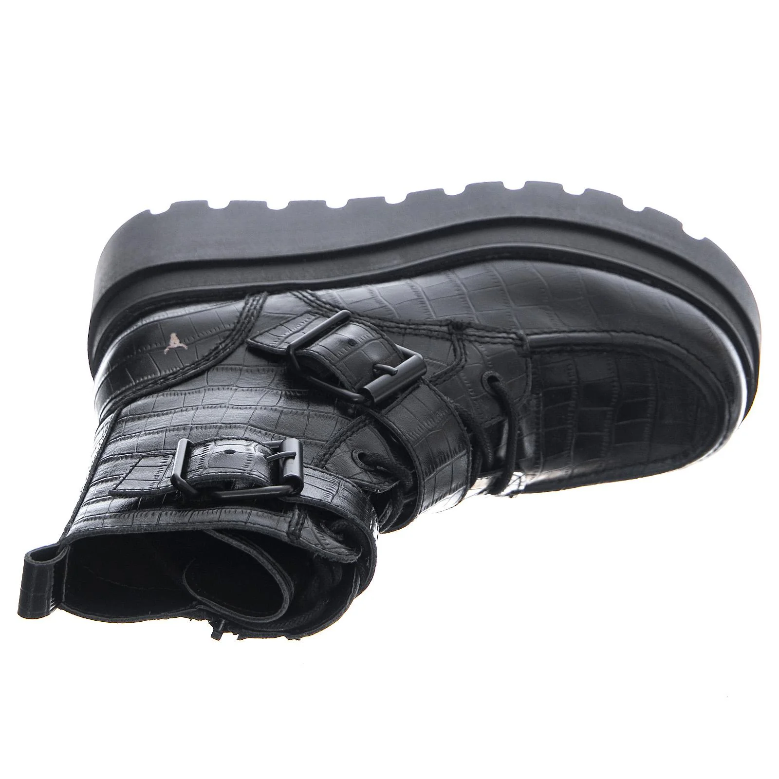 Dublin Croc Boots - Black - Women's Black Boots WINDSOR SMITH - Image 6