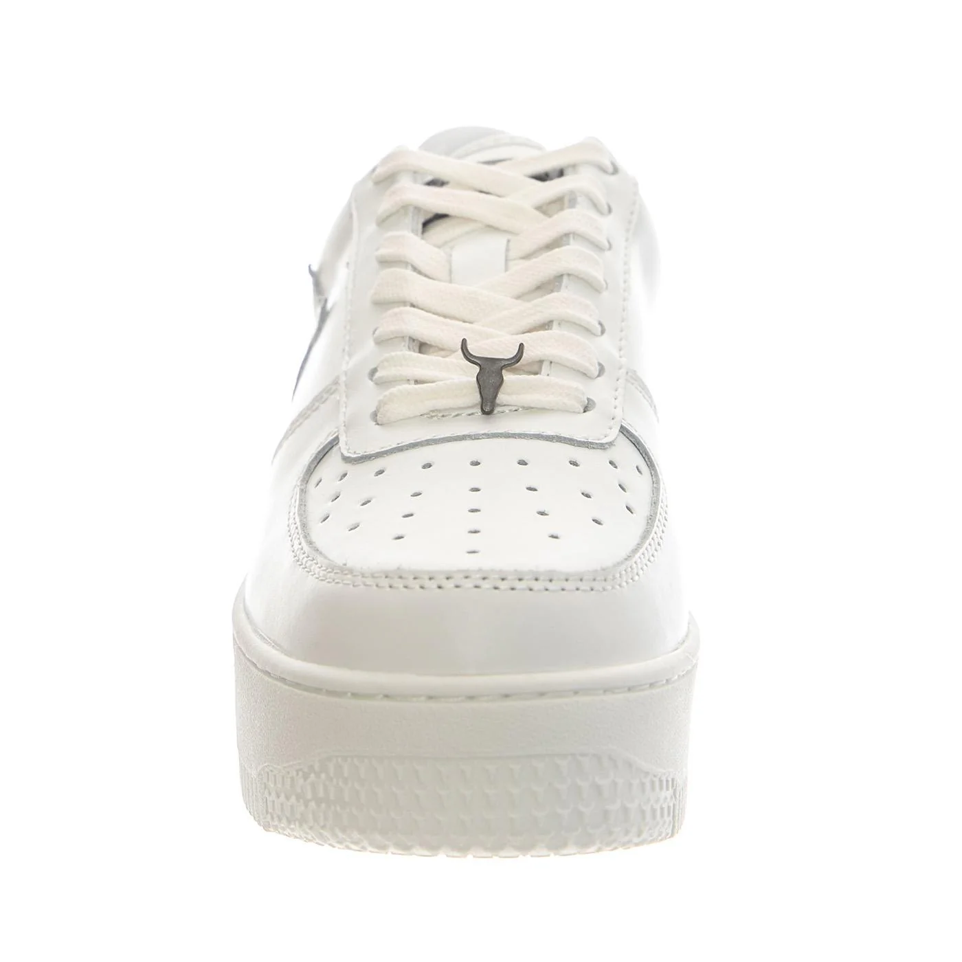 REMEMBER WHITE BRAVE / ANTIQUE SILVER CHAIN - Women's White Lace-Up Shoes WINDSOR SMITH - Image 3