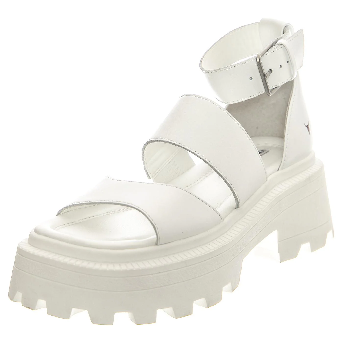 Reveal White Leather Sandals