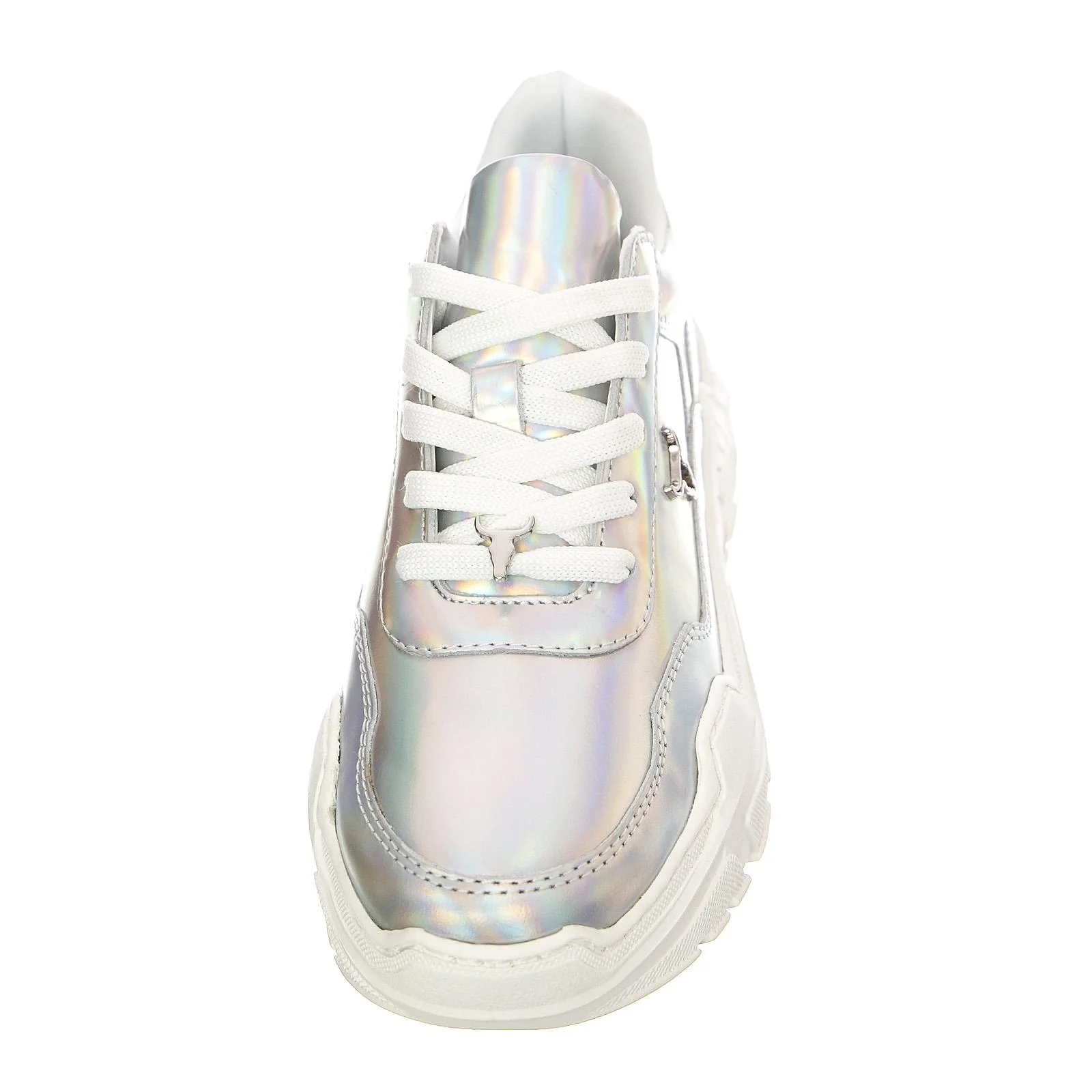 Womens Carte Shoes - Holog / White - Low Profile Lace-Up Shoes Silver Women WINDSOR SMITH - Image 3