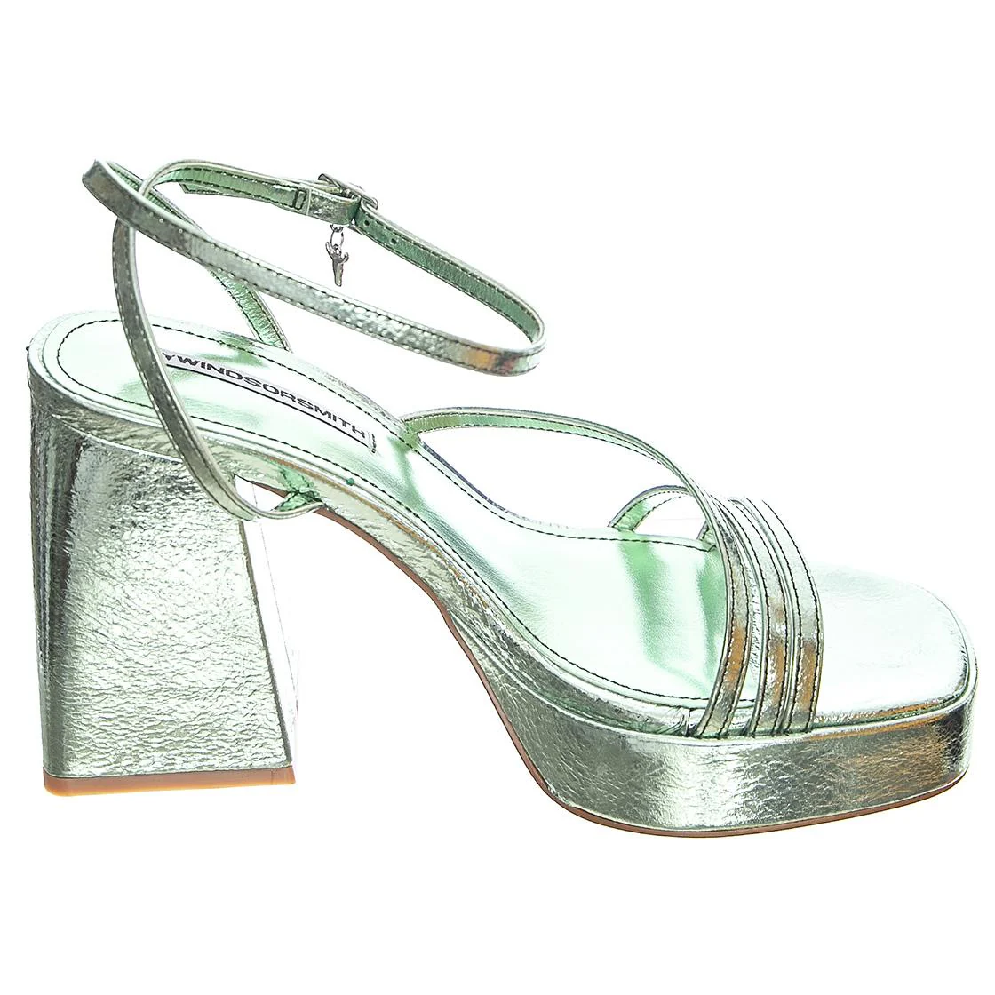 Charms - Women's Green / Mint Crinkle Foil Sandals Women WINDSOR SMITH - Image 2