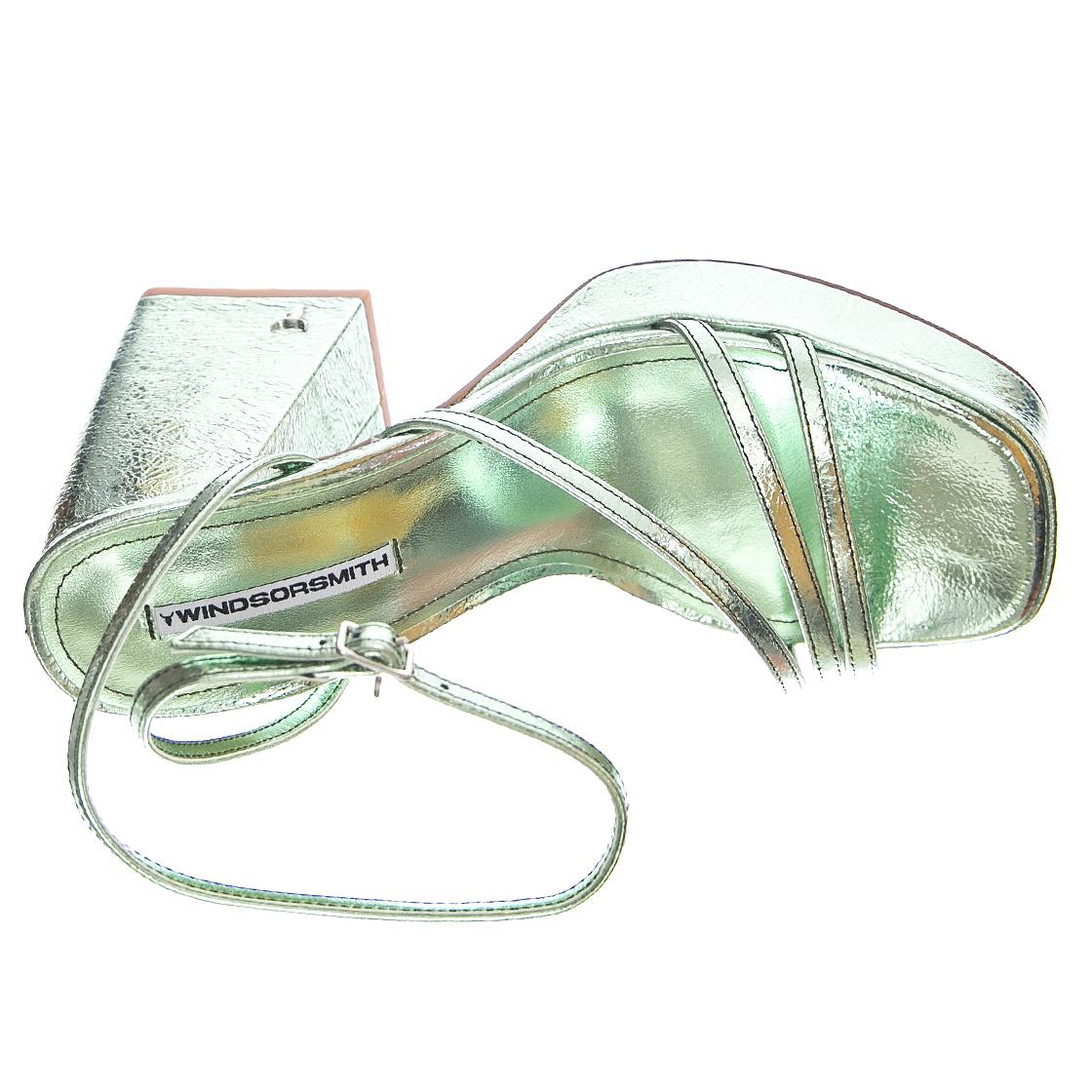 Charms - Women's Green / Mint Crinkle Foil Sandals Women WINDSOR SMITH - Image 6