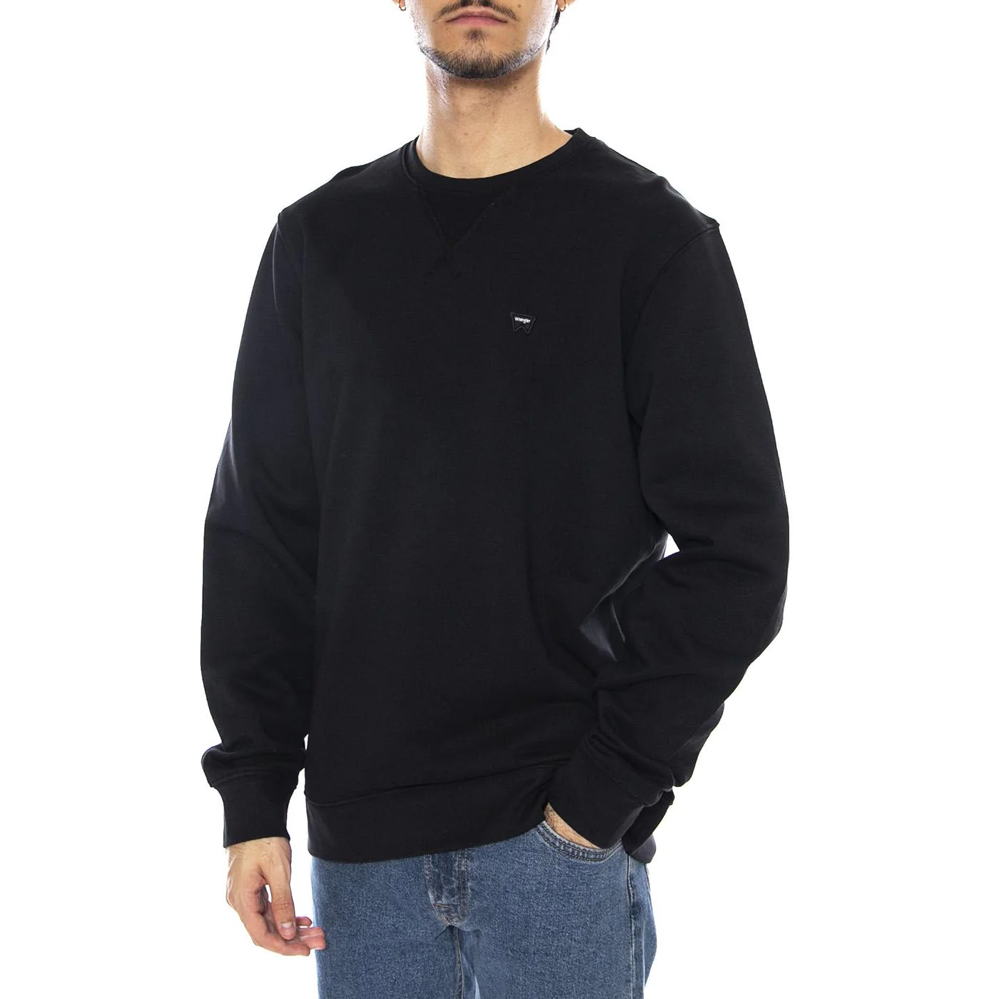 Sign Off Crew Black - Men's Crew Neck Sweatshirt Black Men WRANGLER