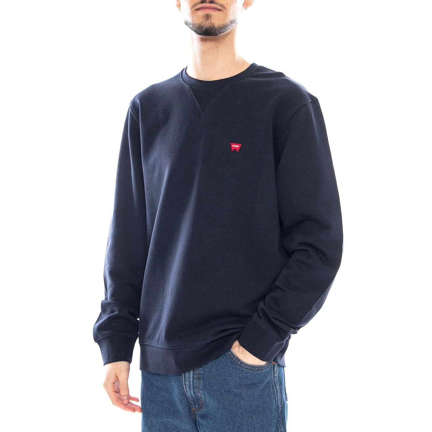 SIGN OFF CREW - Navy - Men's Crew Neck Sweatshirt Blue Men's WRANGLER