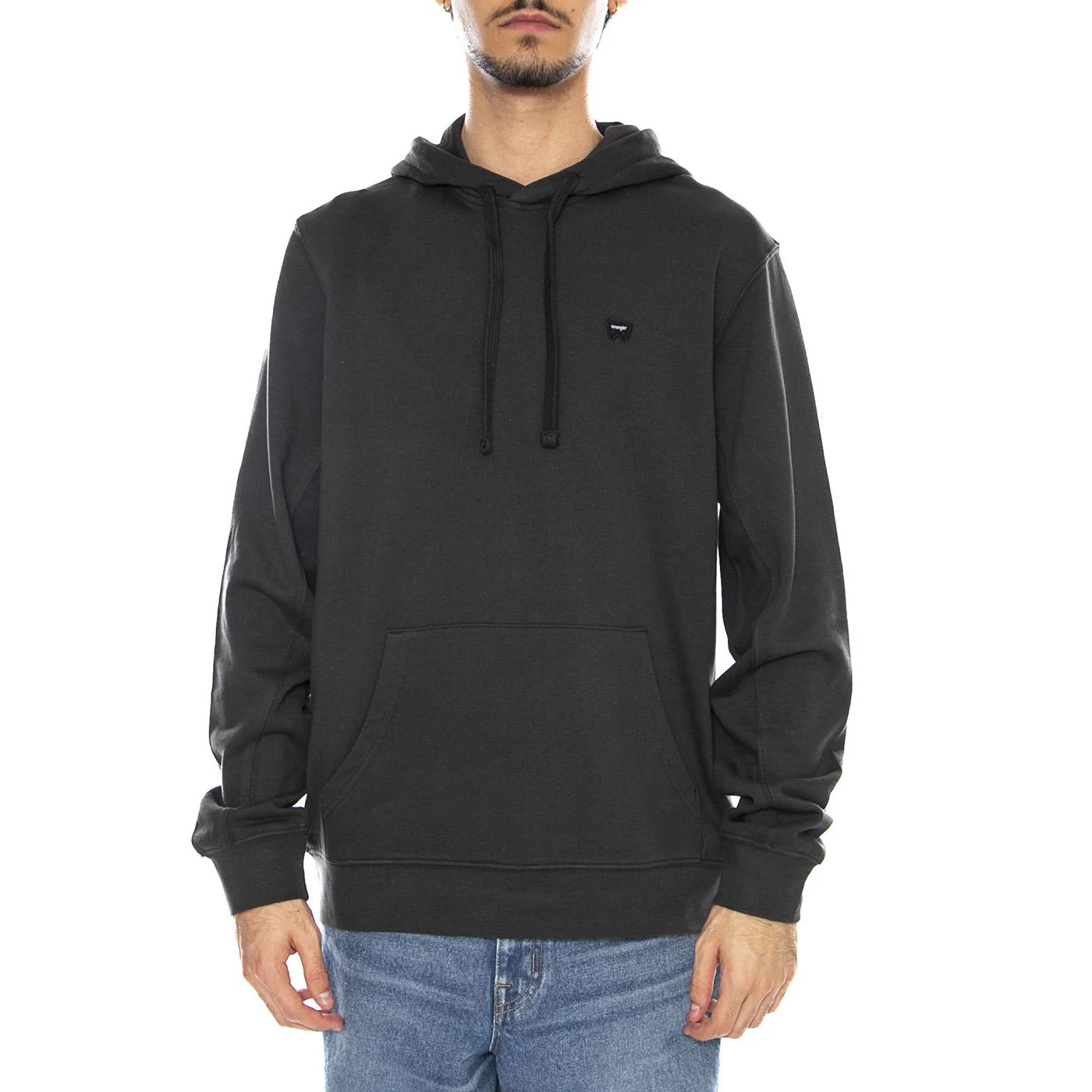 Sign Off Hoodie Faded Black - Men's Black Hoodie WRANGLER - Image 2